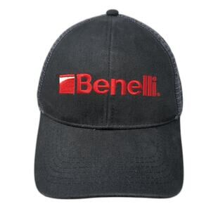 Benelli Snapback Mesh Back Trucker Hat Black One Size Embroidered